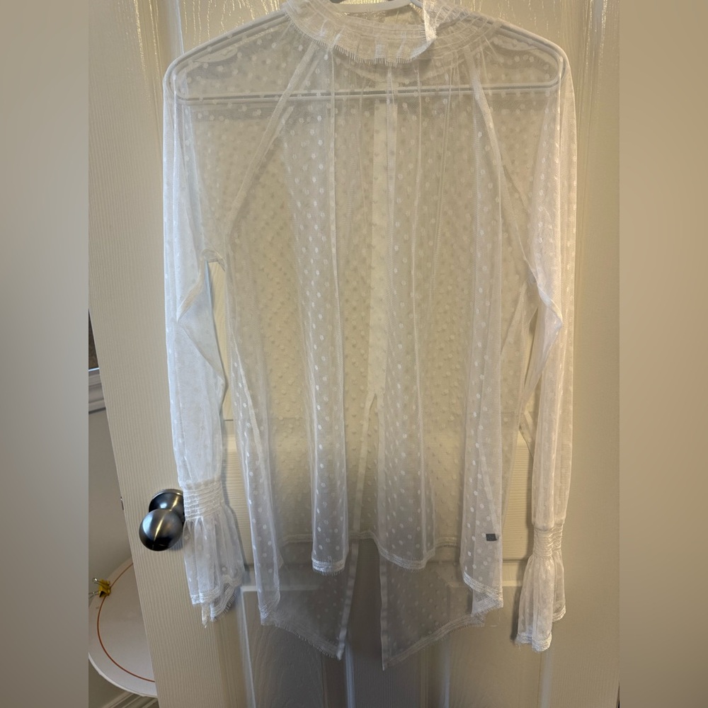 Sheer White Polka Dot Cover-Up